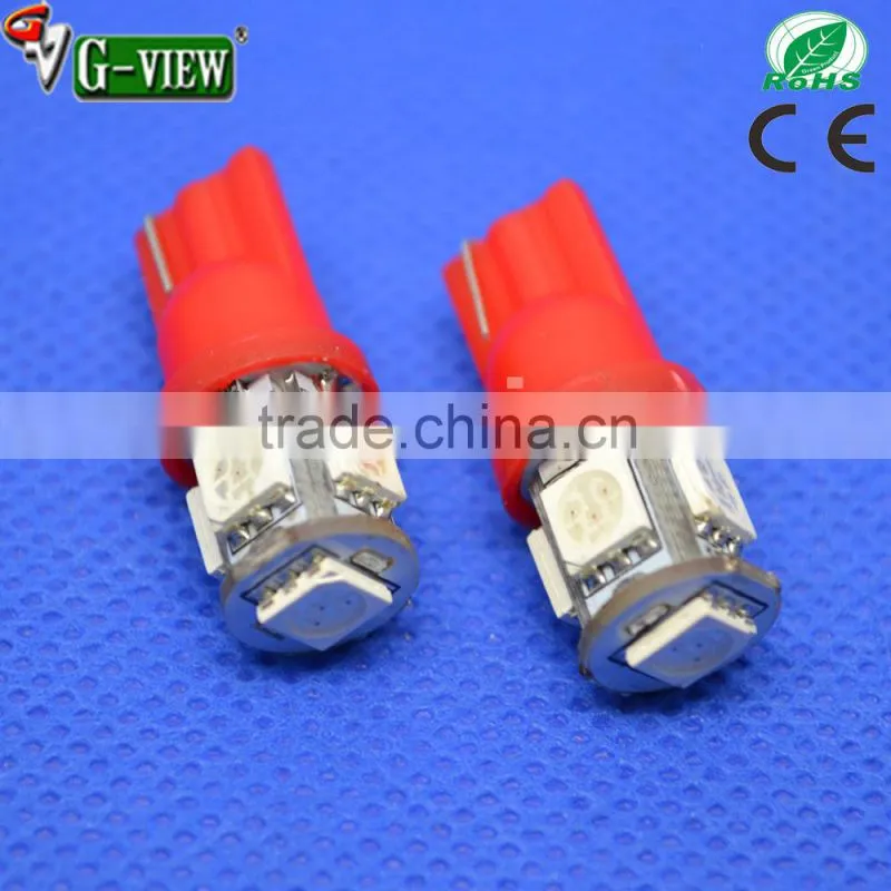 Automotive led light bulb T10 5smd 5050 car interior turn signal light various colors