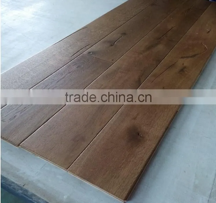 220mm Wide Plank Rustic and handscraped Engineered Wood Flooring