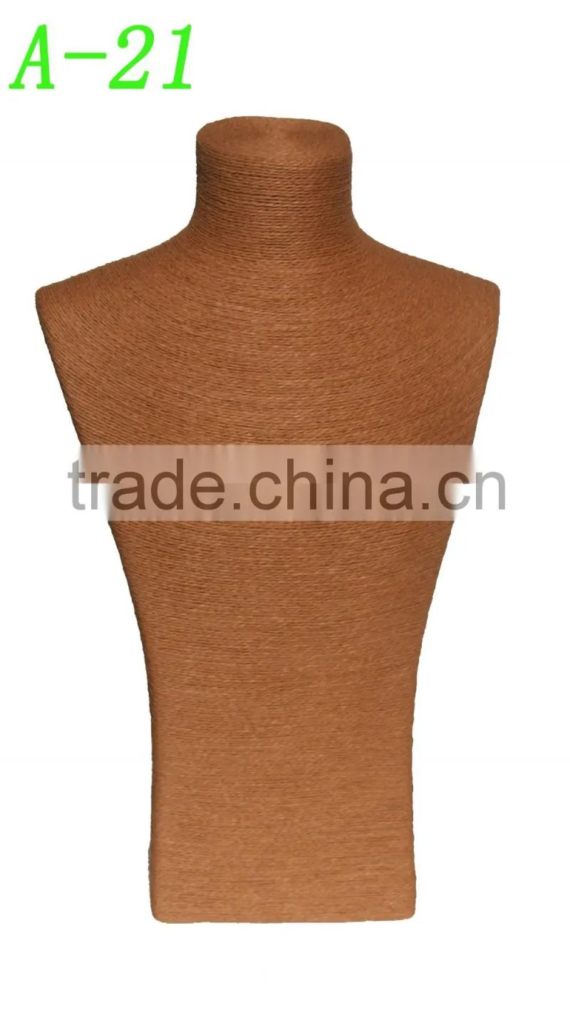 2015 new products natural paper twine necklace jewelry display stand A-22