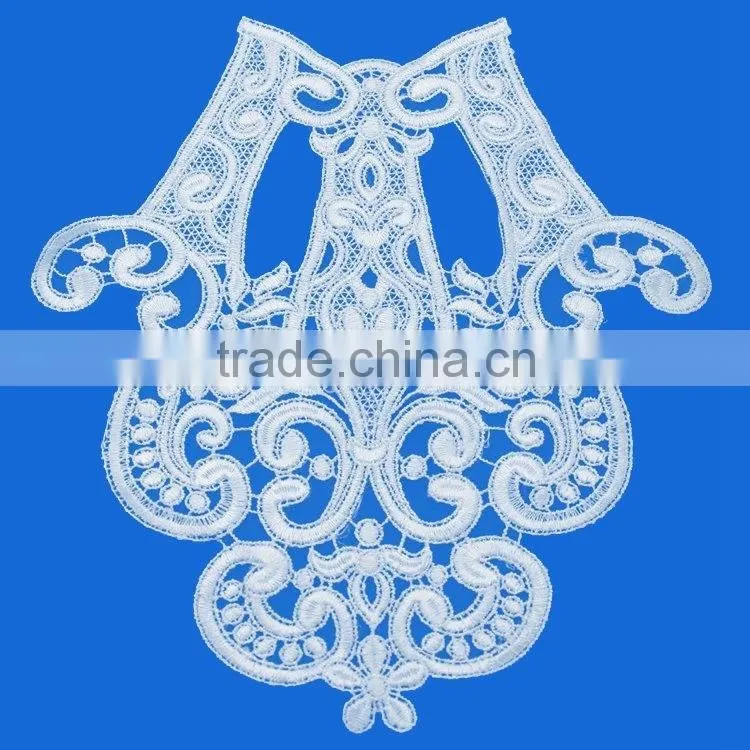 China Professional embroidery lace manufacture cotton lace blouse back neck patch designs