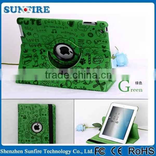 360 degree rotate for ipad case, for ipad 4 case with stand