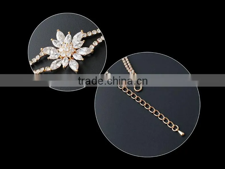 Gold and Silver Lotus Flower Bracelet For Women Fashion Jewelry