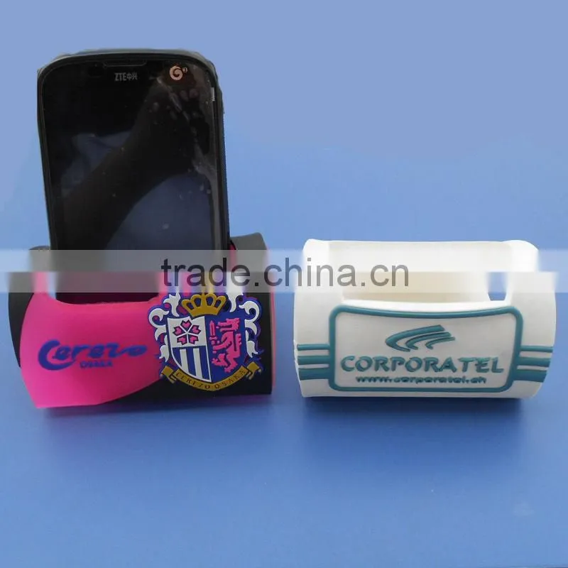 personalize soft pvc phone holder with pen holder for office gifts
