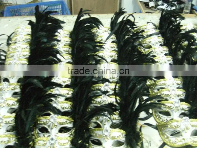 glitter powder /hand painting/new design/ornament golden /plastic/feater party mask