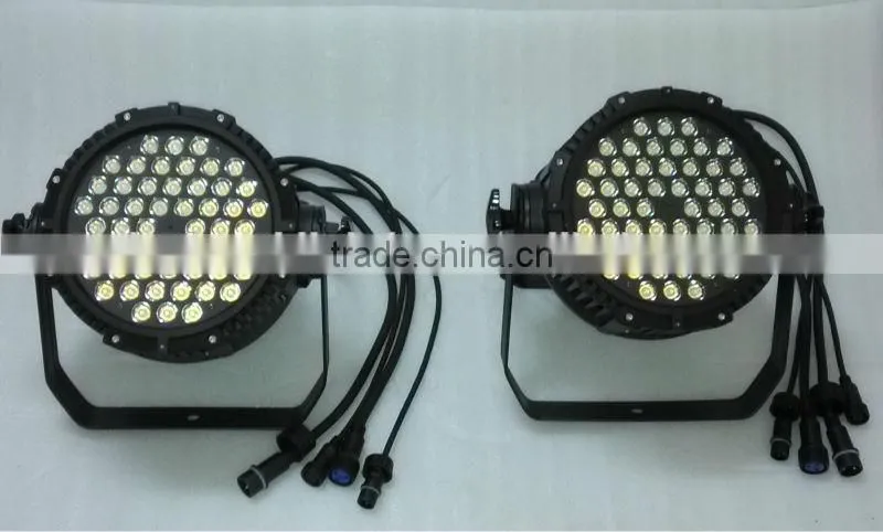 Professional Guangzhou stage lighting led par 54x3w rgbw dmx512 led par waterproof rate IP65 Cheaper price flight case pack