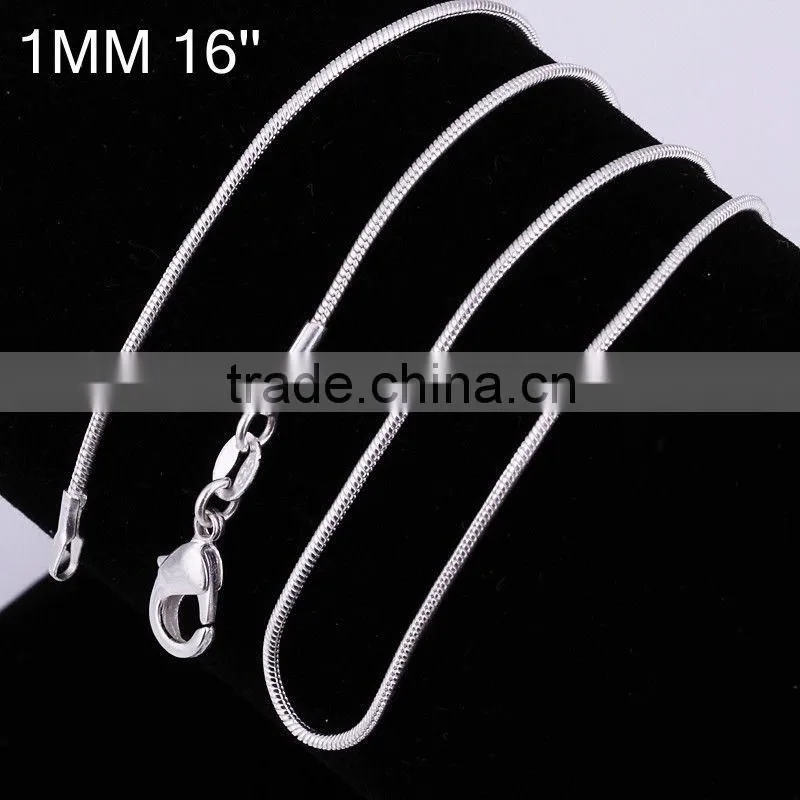 2014 SGS Certified 2014 Classy silver snake chain necklace C008