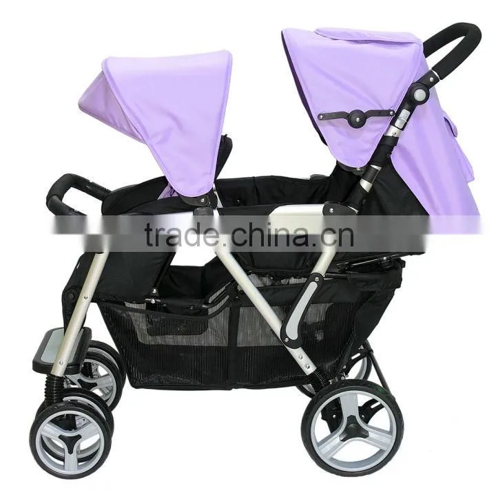 fashion shape twin baby stroller with removable bumper 4029T
