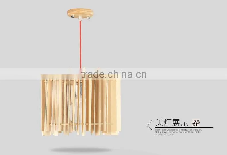 Wooden LED pendant light JK-8005B-04 round wooden e27 lamp holders pendant lamp with Japanese-style light bulb for living room l