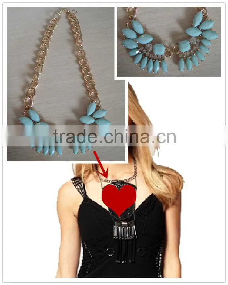 Fashion Jewelry Necklace With Gold Chain Used As Collar for Ladies Dress - N1412008