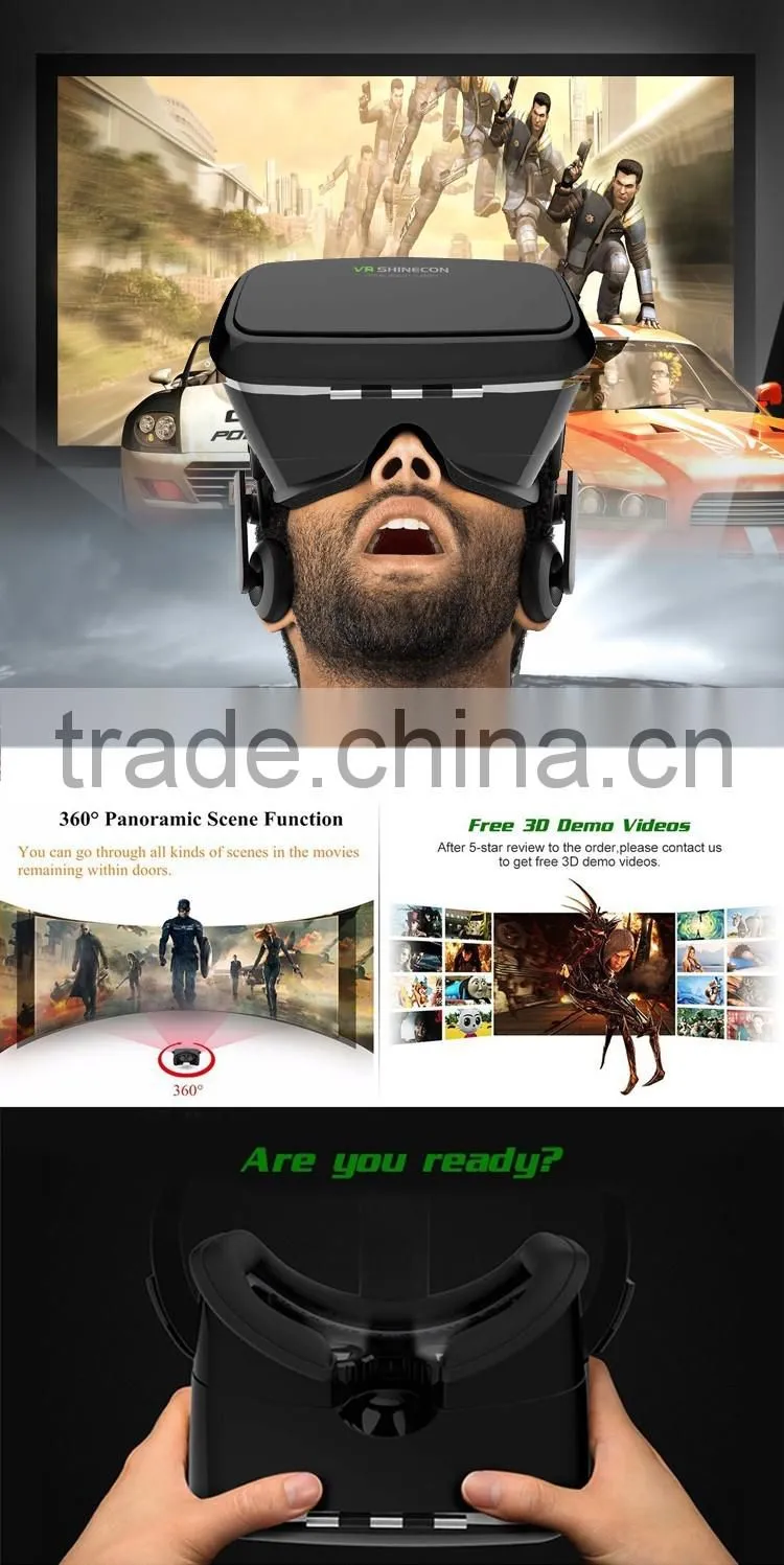 Factory New VR BOX 3d Glasses Mobile Phone Virtual Reality Fit 4.7 to 6.0 inch mobile phone 3 d Glasses Print Logo vr Headset