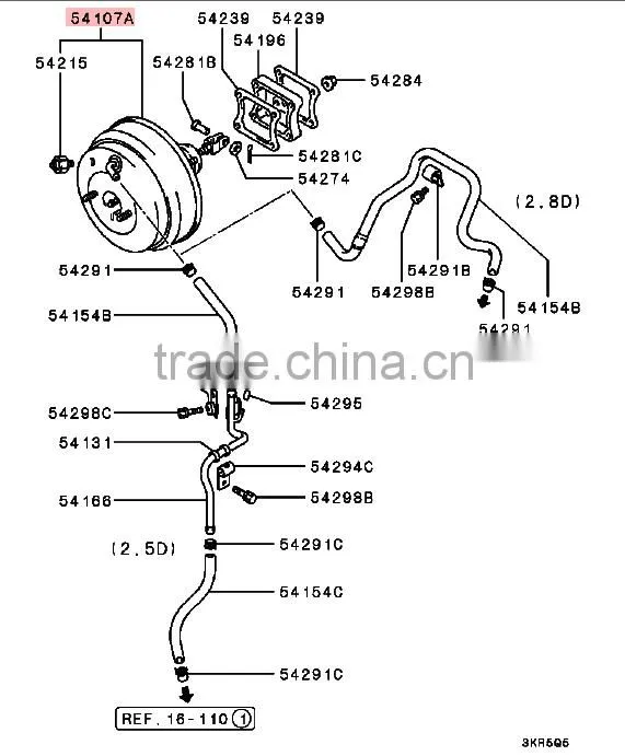 Brake Booster Assembly For Mitsubishi Pajero Montero V26 V44 V46 4D56 4M40 MR527056/MB618721/MR205617