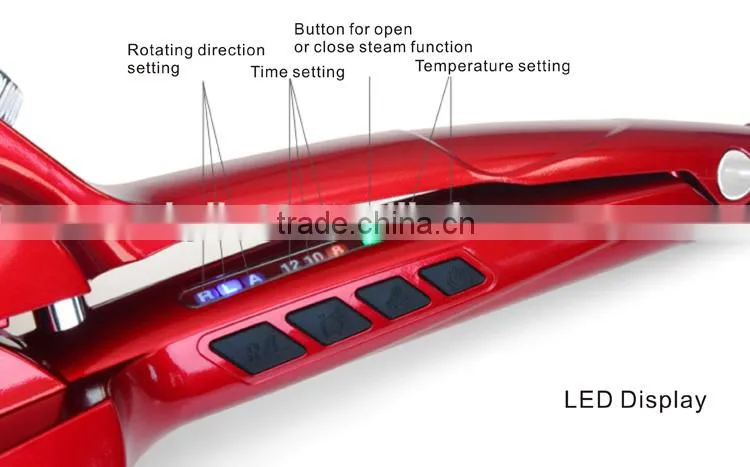 Easy Curl Vapor Curling Iron Automatic LCD Steam Hair Curler Temperature Adjustable Electric Hair Roller