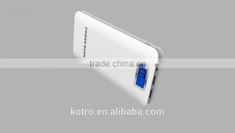 High quality Colorful LCD digital display 3 USB output Power Bank 4.1A Portable Charger 12000mah portable power bank
