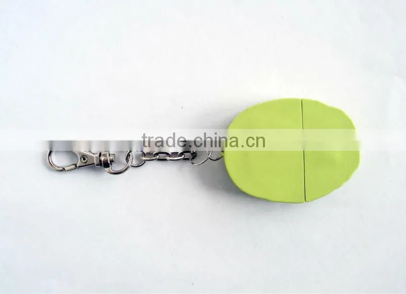 oval shape usb flash drive with keychain