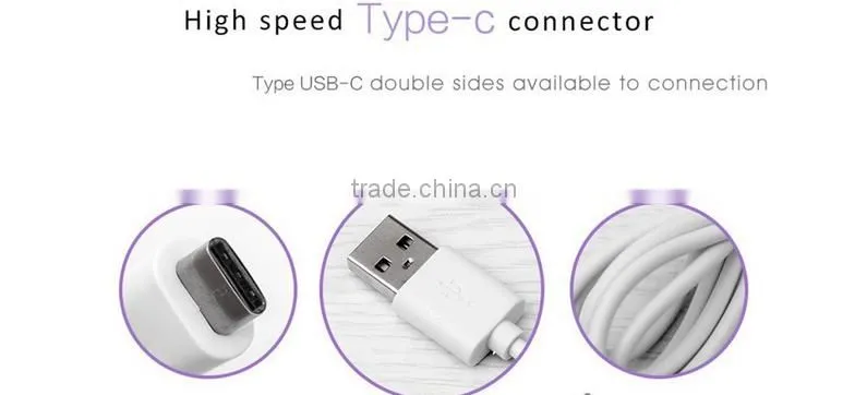 2016 Wholesale custom cell phone custom usb charger cables usb type-c cable(golden)