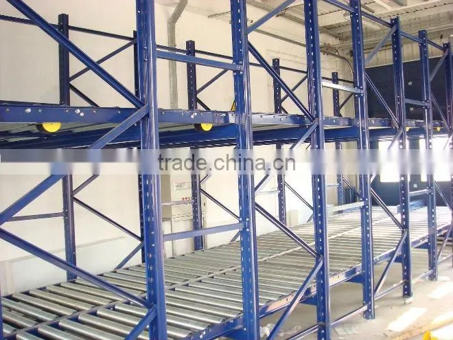 Push back pallet racking