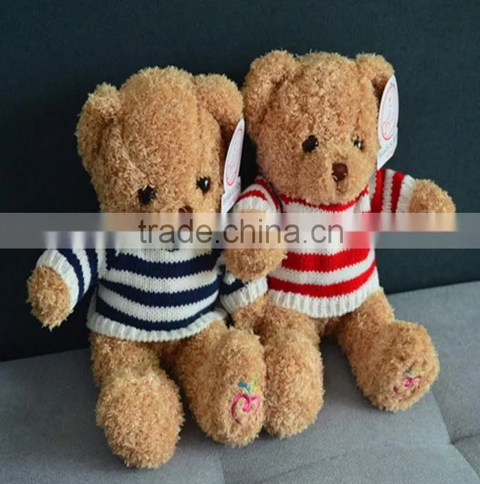 Lovely stuffed teddy bear with T-shirt animal toy