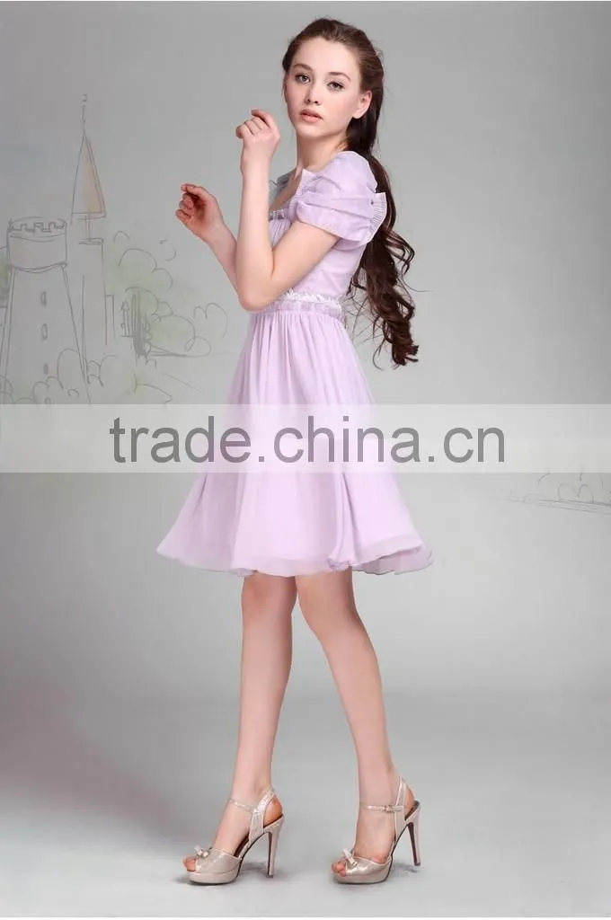 2015 Fashionable Puff Sleeve Design Bridesmaid Dresses Women