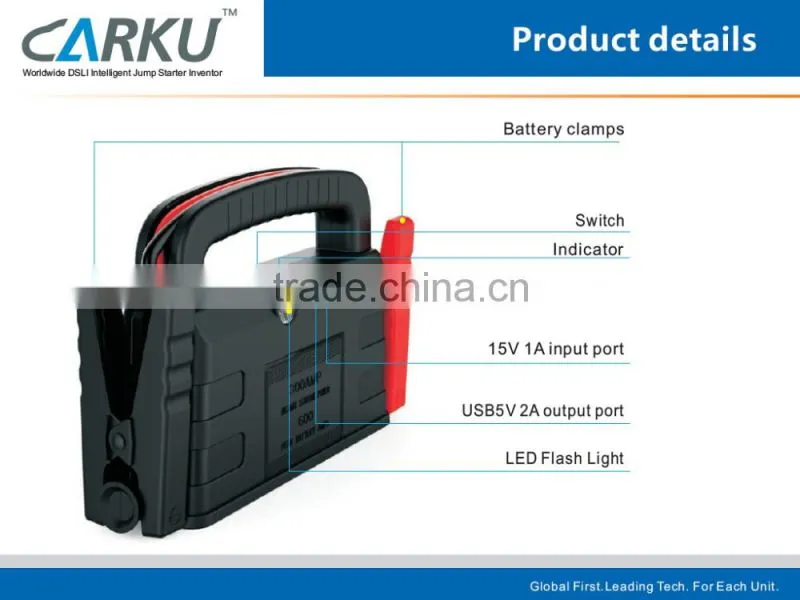 14000mAh Epower 63F portable lifepo4 auto jump starter with lamp
