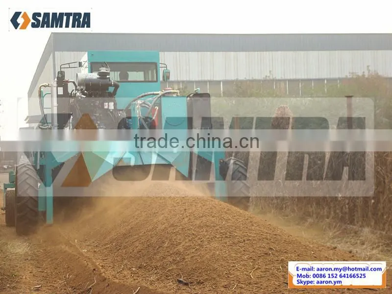 Self-propelled Compost Turner, Hydraulic Driven Roller and Walking Wheels Composter
