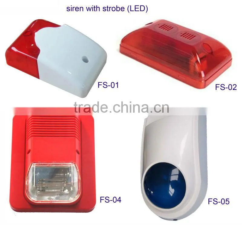 FS-04,DC12V 24V fire alarm siren with led light,price of factory
