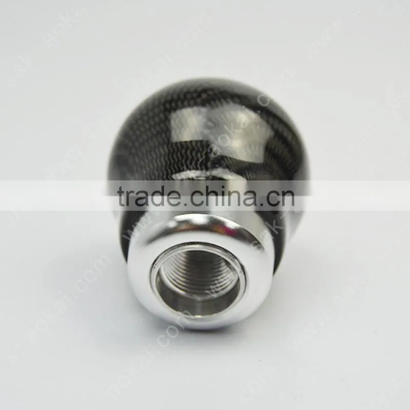 Racing Real Black 3K Carbon Fiber Aluminum Ball Gear Shift Knob Head