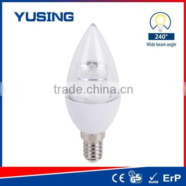 Hot Selling Pure White E14 LED Candle Bulb 3W LED Bulb Parts