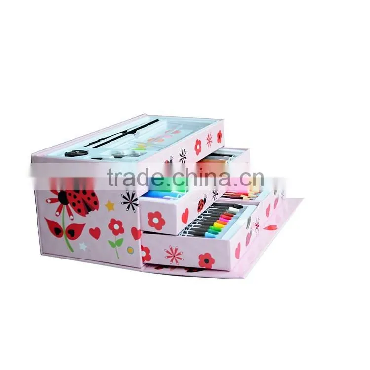 art set of 54pcs with drawer color paper box