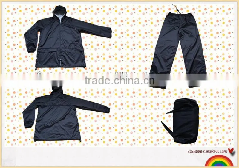 Outdoor fashionable portable waterproof rainsuit man's suit