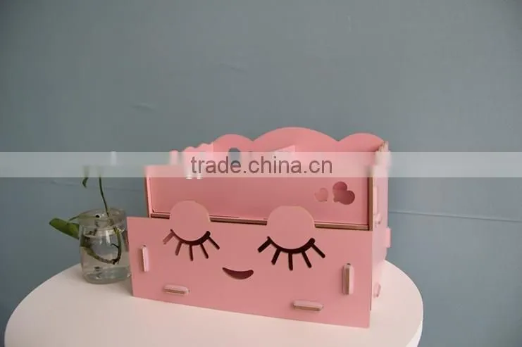 HOME-GJ hot sale pink decorative storage boxes wholesale, exquisite design makeup storage box