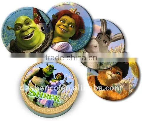 funny round metal coaster set