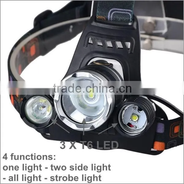 Camping Lantern Flashlight Type 4 Mode 1800 lumens Zoomable Headlamp