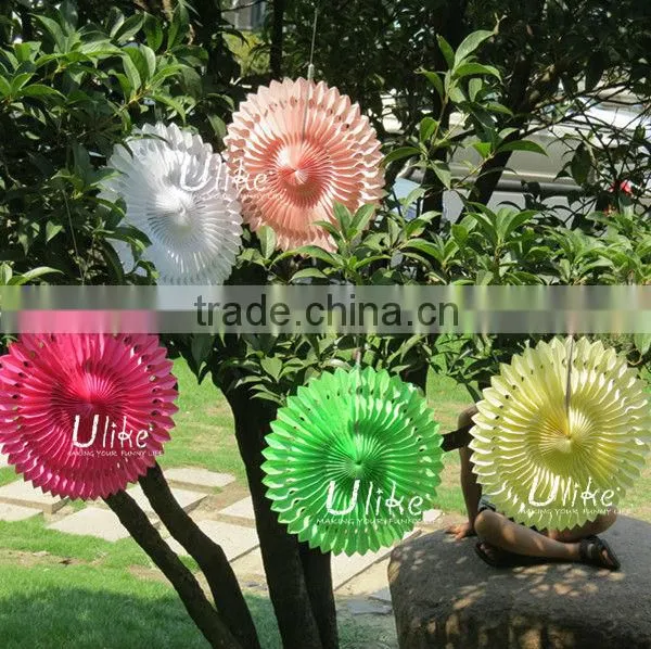 Popular Tissue Paper Fans Ceiling Decoration Inflatable Turquoise Kids Party Decoration