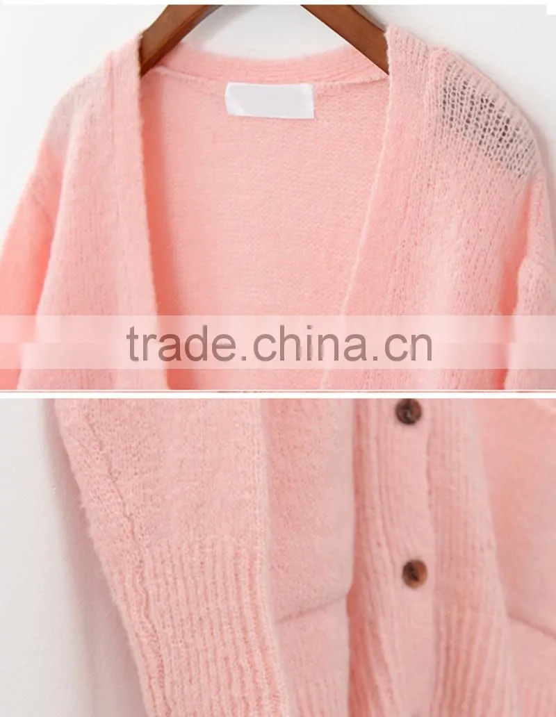 Wholesale mongolian cashmere plain ladies fashion winter cardigan ladies cardigan sweater
