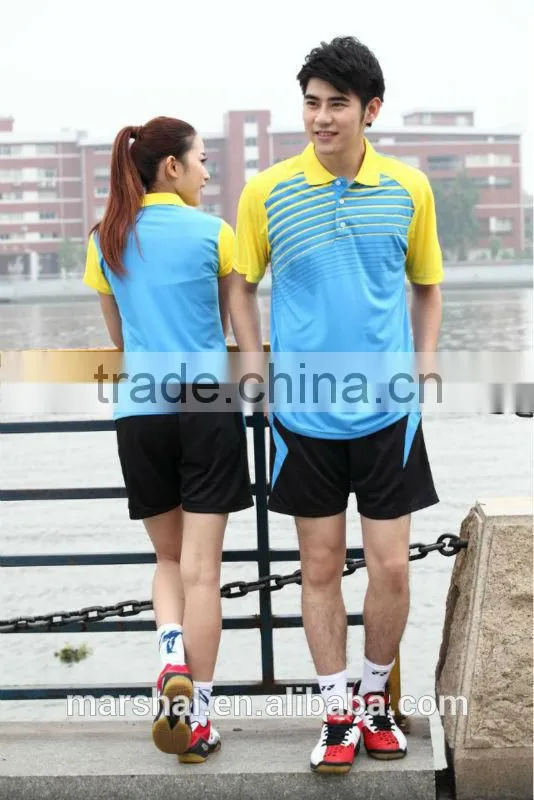 Top quality badminton t shirt cheap volleyball jersey blue badminton uniform