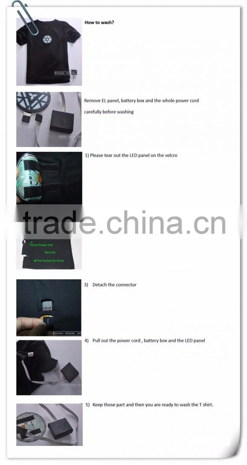 2016 Sound Activated LED T-Shirt EL Light Up Flashing Multi Design Perfect For Parties, Prom, Gifts