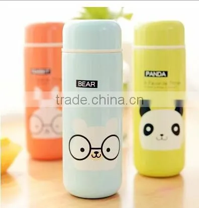 small volume capsule shapes bottle double vacuum cup with cute printing