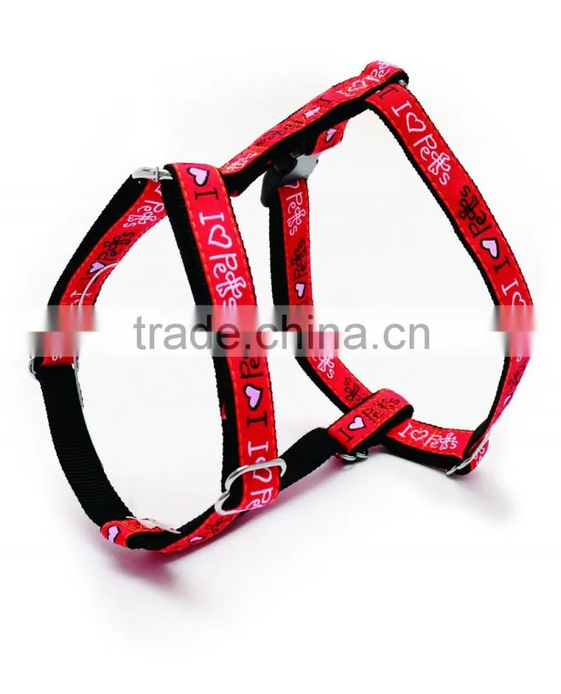 Ribbon dog harness, dog collar and dog leash