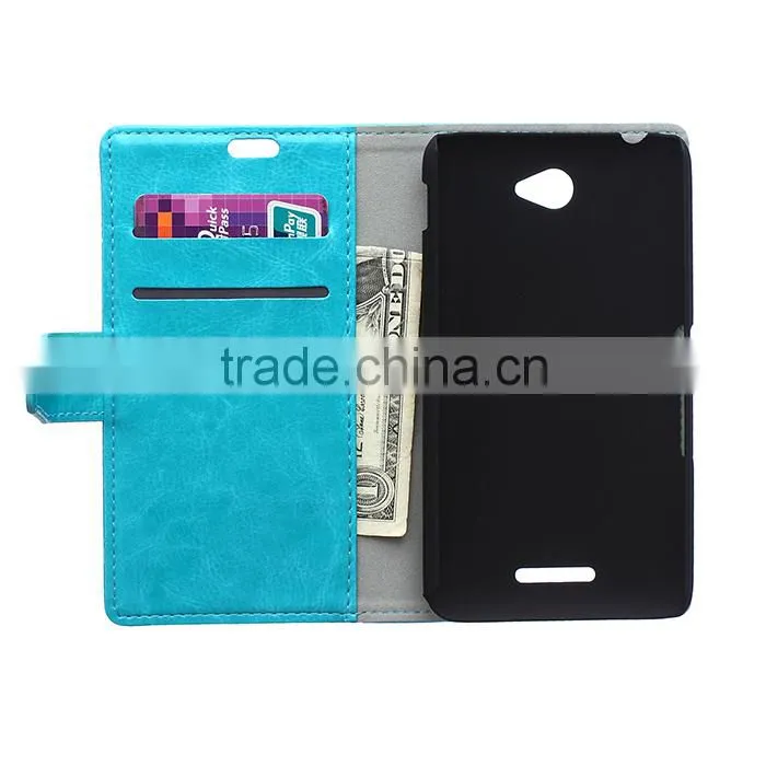 Wholesale Flip Cover Leather Case For Sony E4,For Sony E4 Book Cover Stand Case