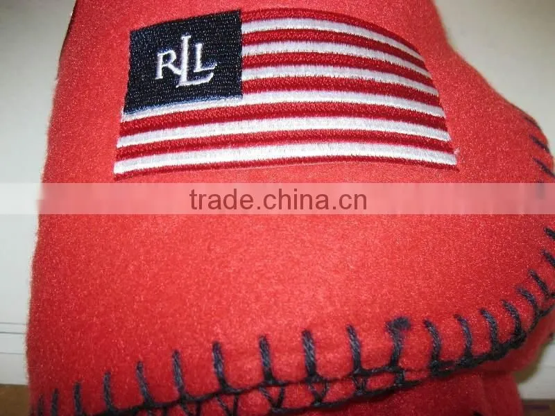 Roll up packaging promotional gifts blanket with embroidery