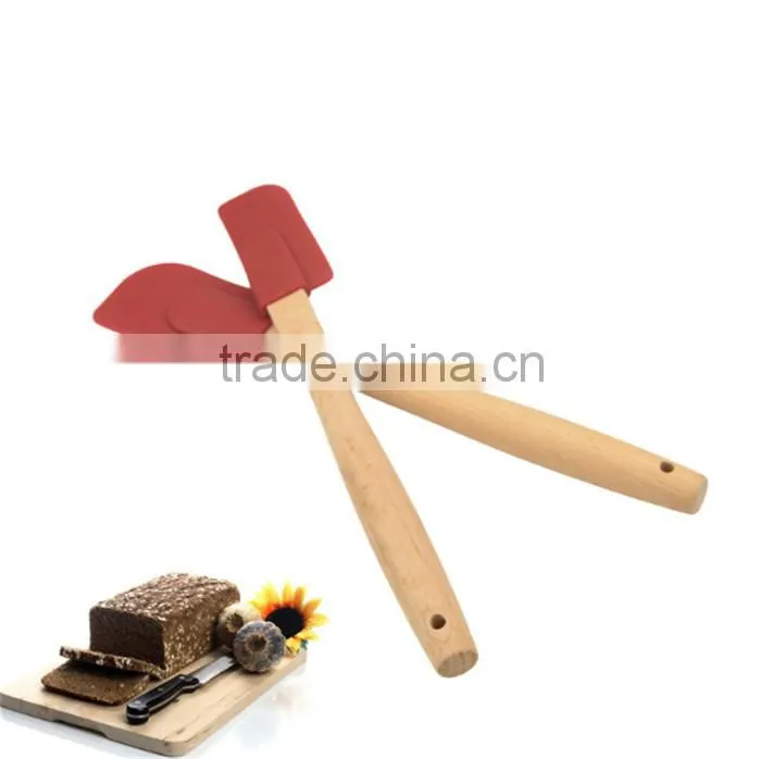 Silicone Head With Wooden Handle custom spatula kitchen spatula