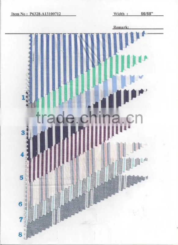 100% Cotton Yarn Dyed Shirting Fabric Textile Stock:P6328-A13100712