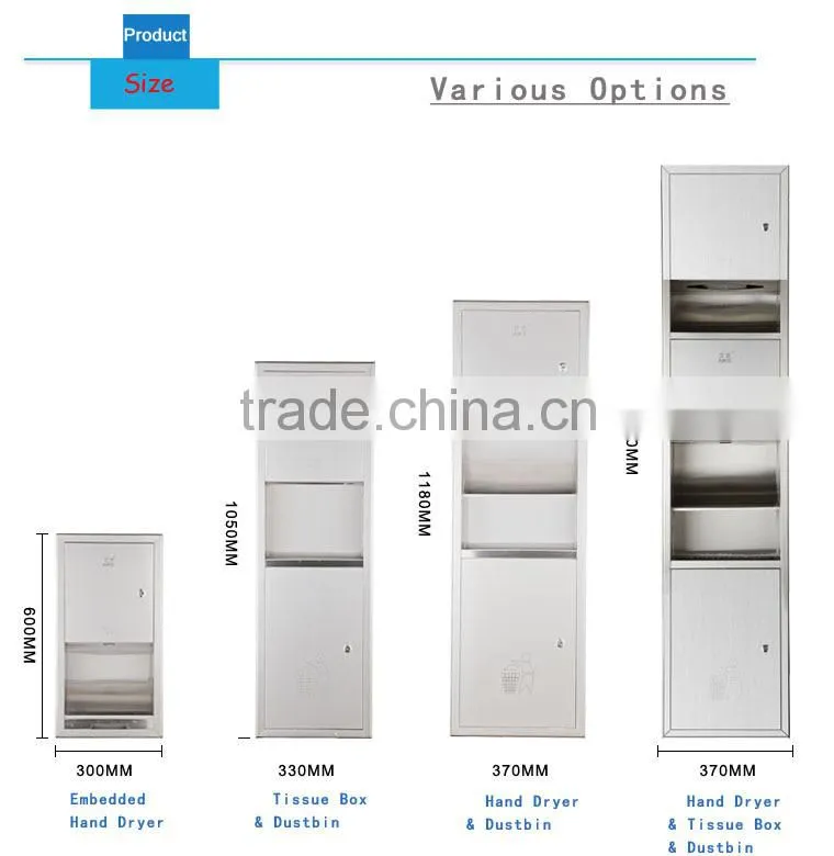 Bathroom Necessity Various Function Combination Stainless Steel Automatic Hand Dryer