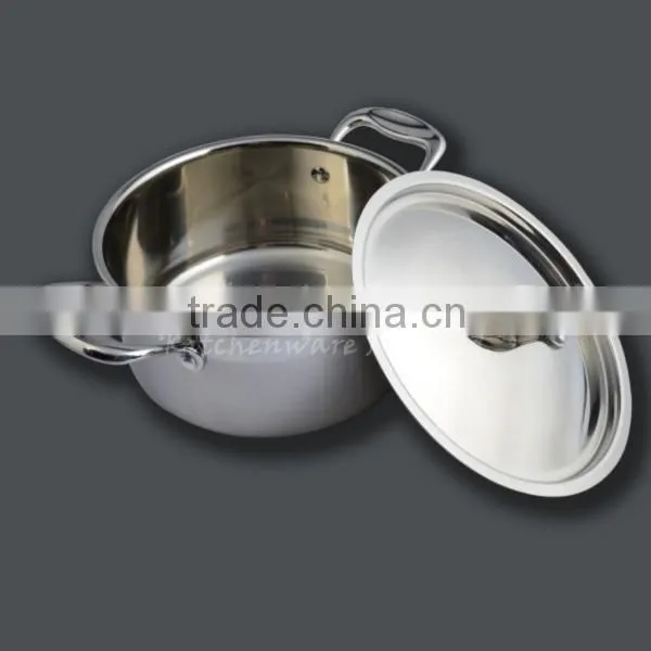 Three layer stainless steel saucepan 18/8+AL+18/0