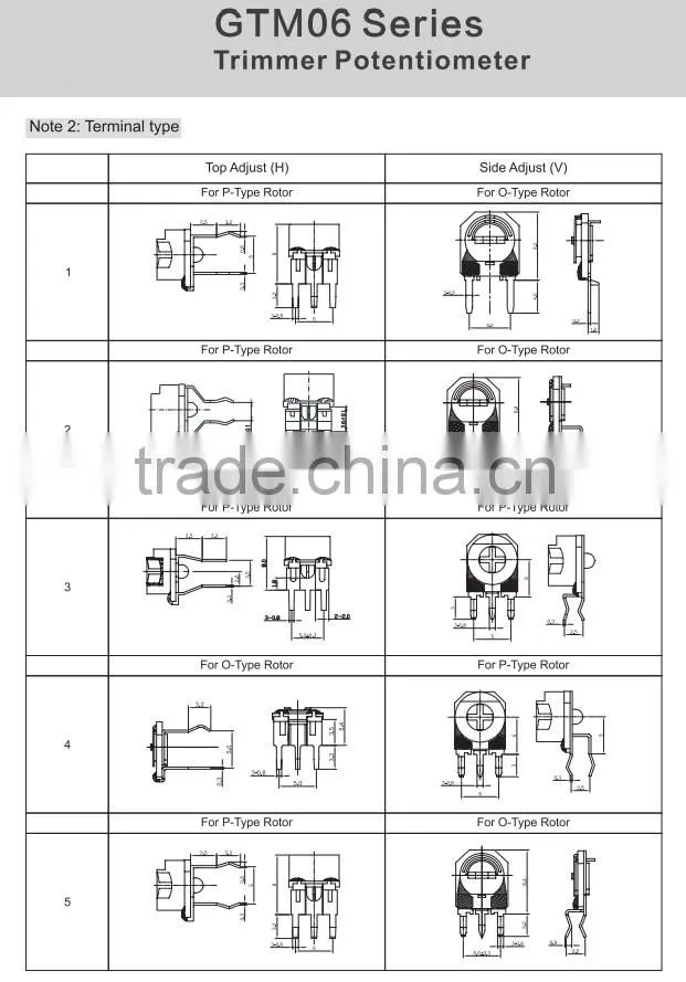 HW-637V series Open-Type Trimmer Open type with all kinds of usage trimming potentiometer Trimmer Spanish Potentiometer