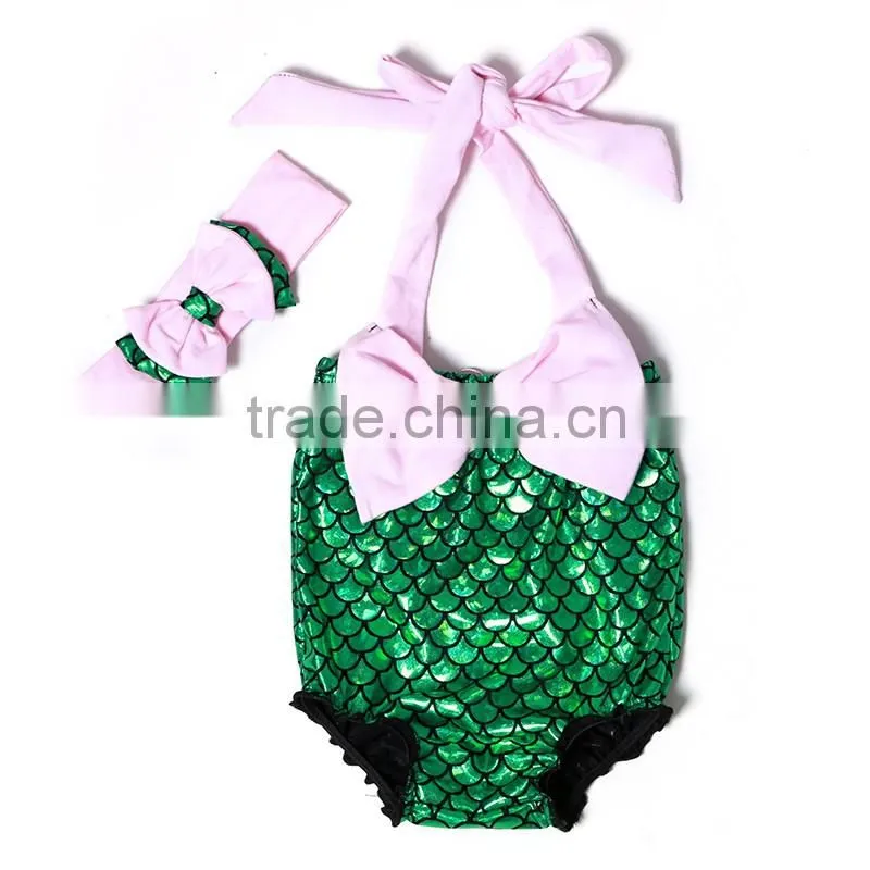 2016 wholesale kaiya hot cakes baby swim suit green mermaid tail swim wear