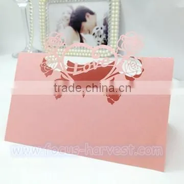 W31 Laser wedding card place card Love flower Holder Table Seat Card for Wedding