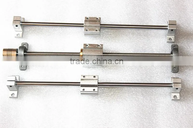 T8 screw diameter acme screw T8 track kit, includes screw nut, screw bearing, rails, slider, rail bracket, Couplings