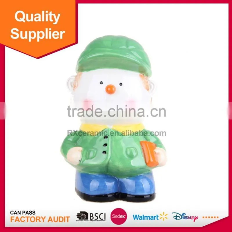 Hot sale good quality hand-painted bear ceramic cartoon piggy bank
