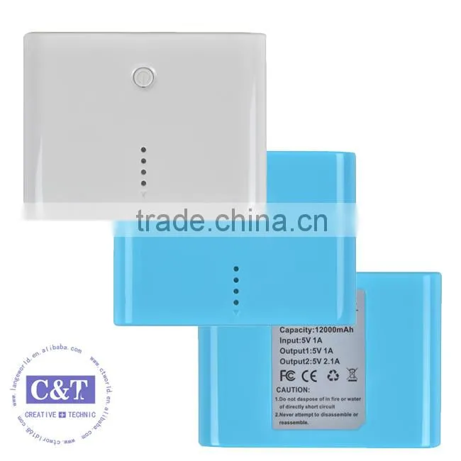 C&T 15000mah Portable Backup Battery Charger Power Bank. Mobile Power Source for Smart Phones and Digital Devices